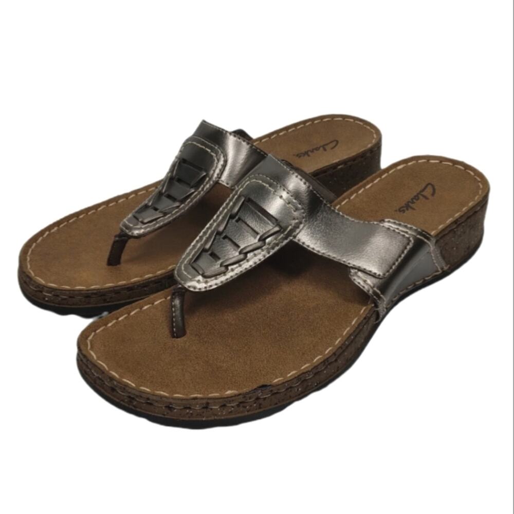 Clarks Metallic Leather Sandals size 10